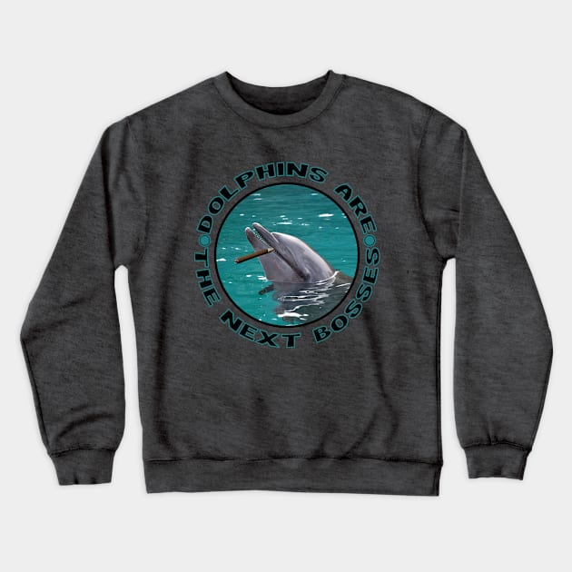 dolphins are the next bosses Crewneck Sweatshirt by lil dragon